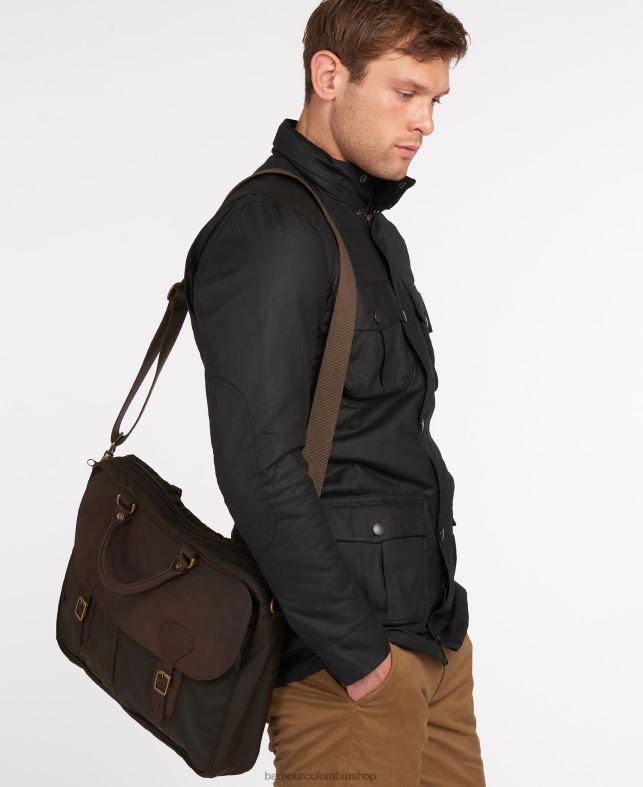 Barbour accesorios hombres Armada maletín de cuero encerado LH60R2176