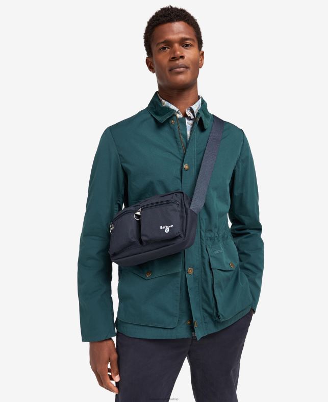 Barbour accesorios hombres azul marino clásico bolsa crossbody con motivo de cascada LH60R2201