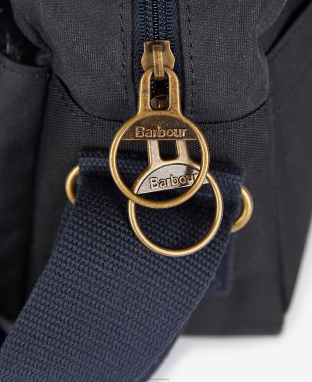 Barbour accesorios hombres azul marino clásico bolsa crossbody de cera esencial LH60R2189