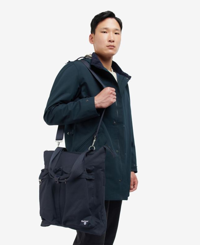 Barbour accesorios hombres azul marino clásico bolso shopper con motivo de cascada LH60R2215