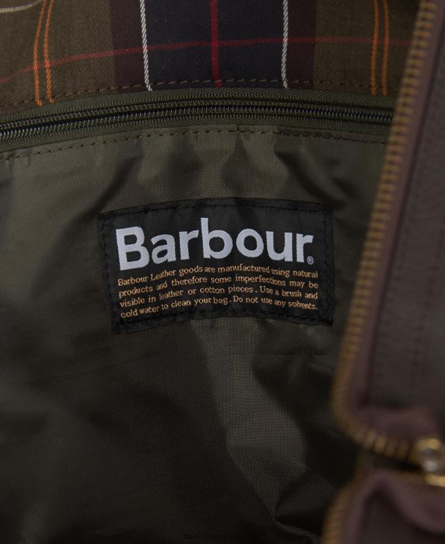 Barbour accesorios hombres chocolate bolso explorador de viaje mediano de piel LH60R2179