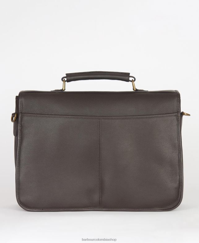 Barbour accesorios hombres chocolate maletín de cuero LH60R2182