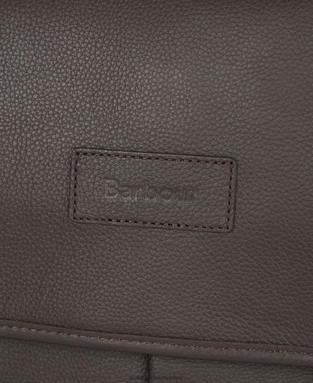 Barbour accesorios hombres chocolate maletín de cuero LH60R2182