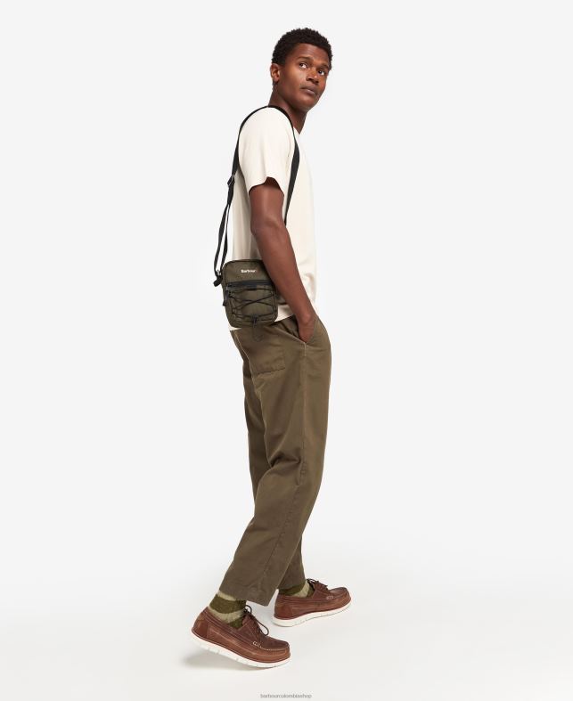 Barbour accesorios hombres verde oliva/negro bandolera de lona arwin LH60R2192