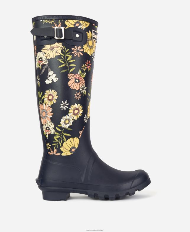 Barbour calzado mujer floral azul marino botas de agua bede LH60R2173