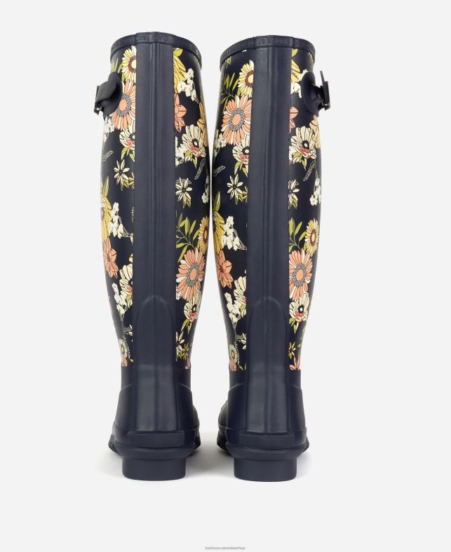 Barbour calzado mujer floral azul marino botas de agua bede LH60R2173