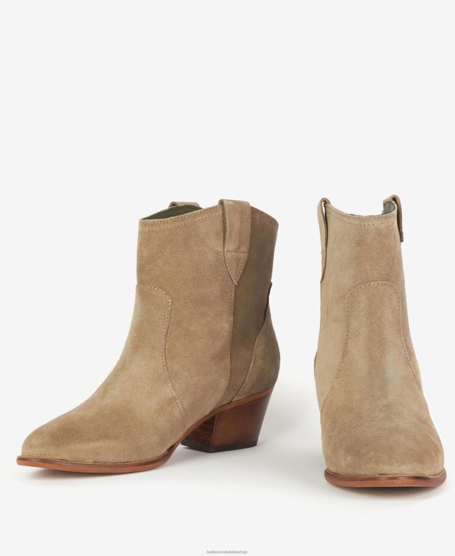 Barbour calzado mujer gris pardo botas vaqueras de arena LH60R2053