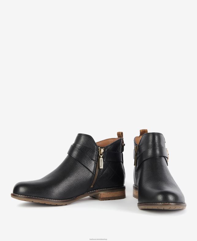 Barbour calzado mujer negro clásico botas darlene con cinturón LH60R2078