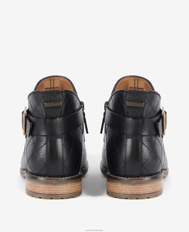 Barbour calzado mujer negro clásico botas darlene con cinturón LH60R2078