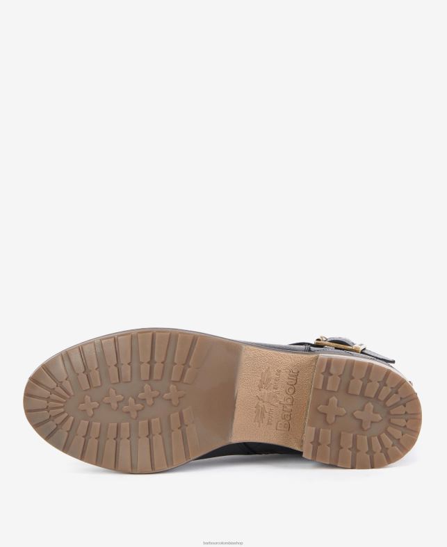 Barbour calzado mujer negro clásico botas darlene con cinturón LH60R2078