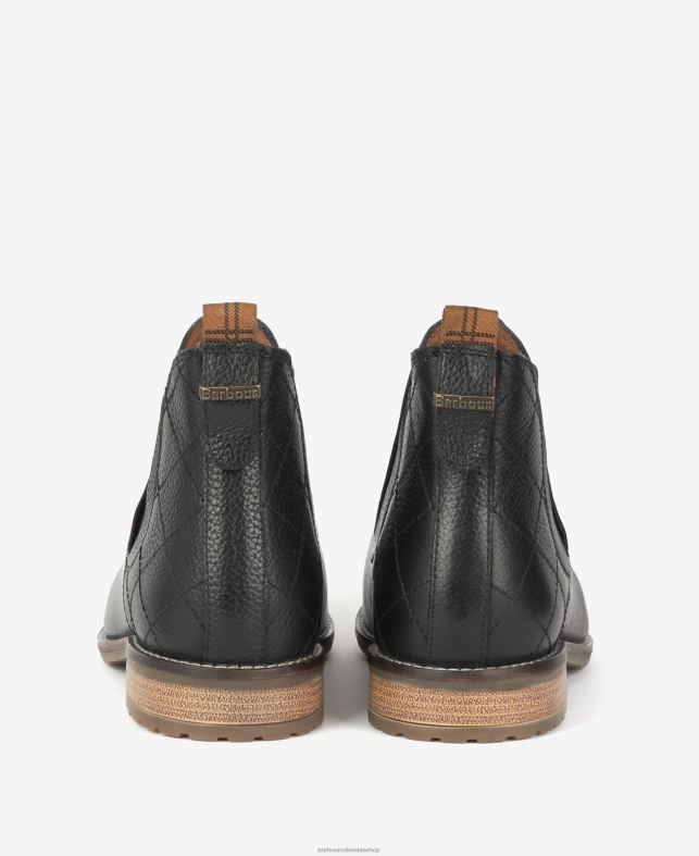 Barbour calzado mujer negro clásico botines chelsea camelia acolchados con rombos LH60R2089
