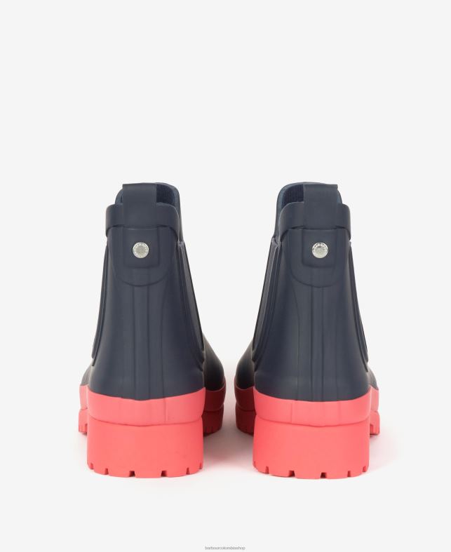 Barbour calzado mujer ponche azul marino/rosa botas de agua malva LH60R2174